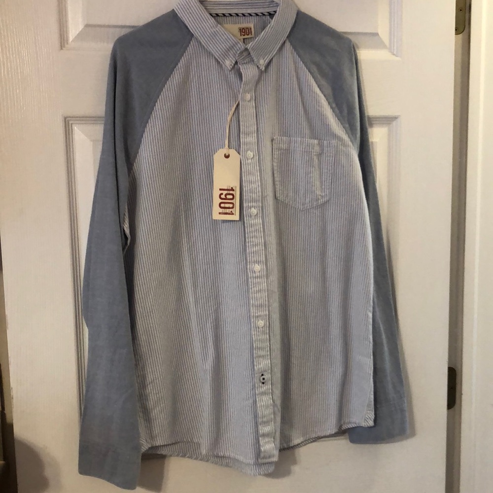 1901 Nordstrom Blue Eventide stripe shirt